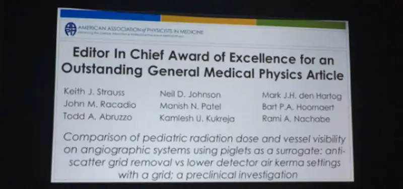 Keith Strauss Wins Award at American Association of Physicists in Medicine Conference