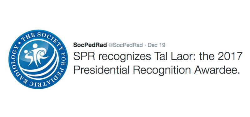 Dr. Tal Laor Awarded SPR’s Presidential Recognition Award