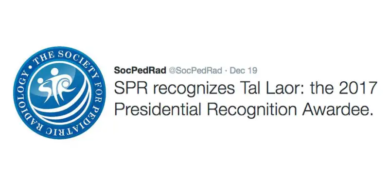 Dr. Tal Laor Awarded SPR’s Presidential Recognition Award