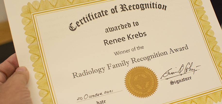 Renee Krebs named Family Recognition Award winner !