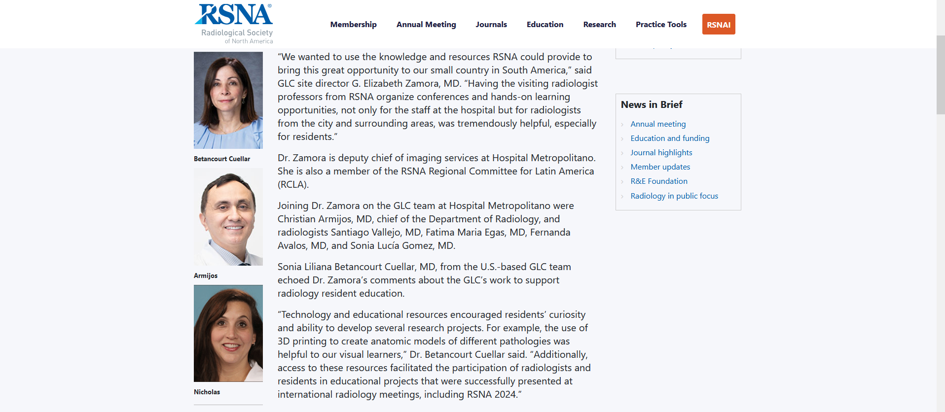 Highlighting Dr. Jennifer Nicholas’s Impact on RSNA Global Learning Center in Ecuador 